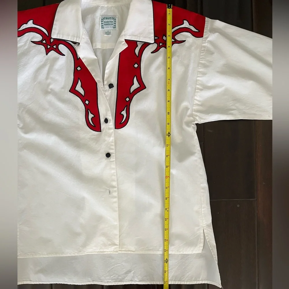 Hairston And Roberson Vintage Western Pattern Button Down Shirt Size Med… - Picture 6 of 10